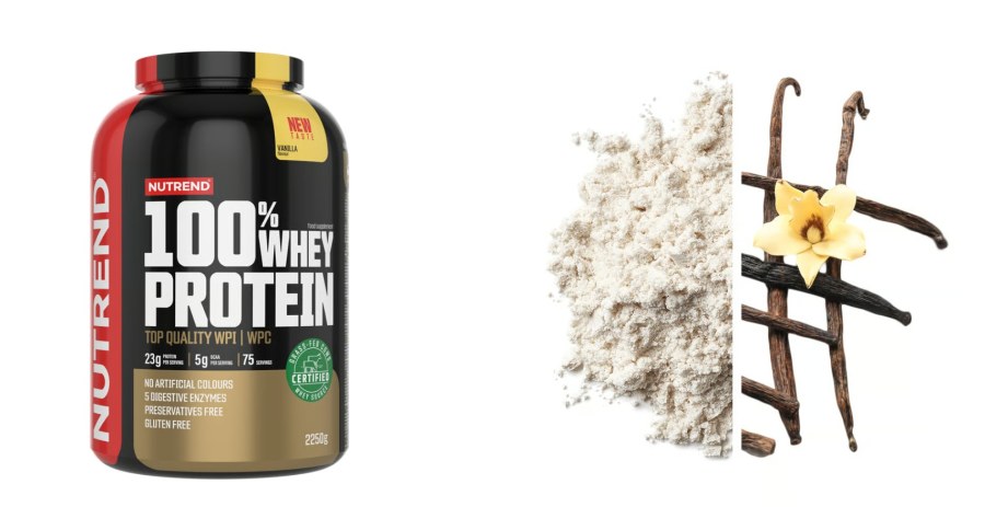 Protein Whey 100% syrovátkový vanilka 2250 g - Doplňky stravy, proteinové výrobky