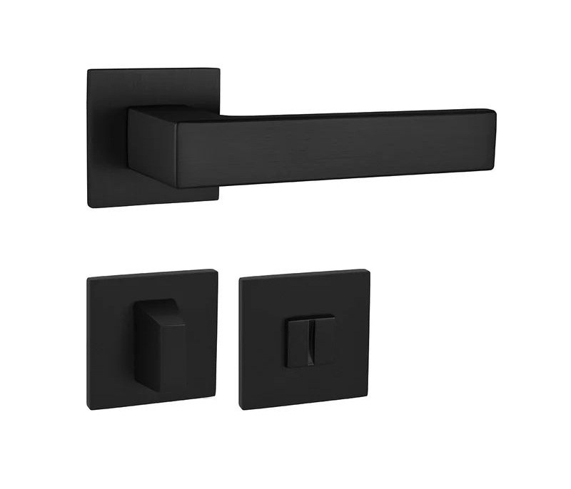 Kování rozetové TI-SQUARE-HR 4275Q 5S klika/klika WC černá matná BS