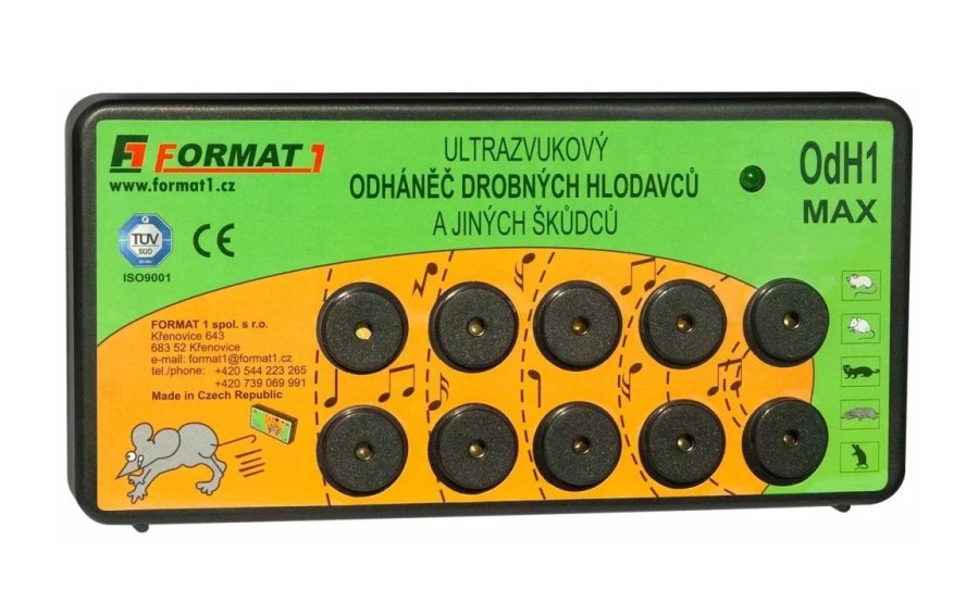Odháněč drobných hlodavců elektrický slyšitelný OdH1-MAX včetně adaptéru - Vybavení pro dům a domácnost Odpuzovače, lapače, pastičky