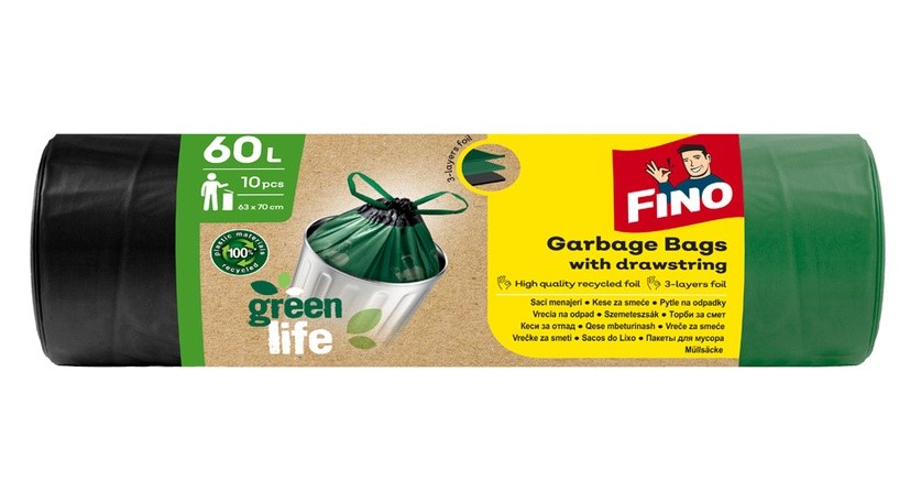Pytle na odpadky FINO GB DRAW TAPE 3D zatahovací 60 l, 10 ks Pytle na odpadky FINO GB DRAW TAPE 3D zatahovací 60 l, 10 ks - Zednické nářadí, zahrada, nádoby Obaly, plachty, folie, pytle