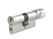 Vložka bezpečnostní s knoflíkem FAB 3.02/BDKmNs 45+35K 5 klíčů kovový knoflík nikl satén